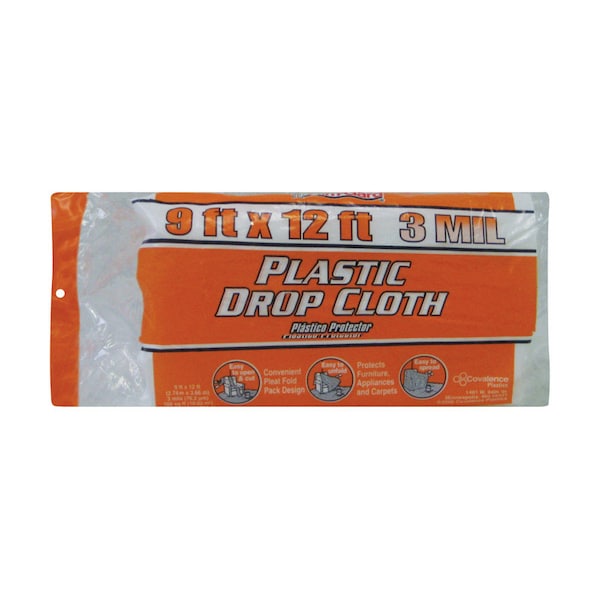 Film-Gard Film-Gard 9 ft. W X 12 ft. L X 3 mil Plastic Drop Cloth 1 pk 626248 - main